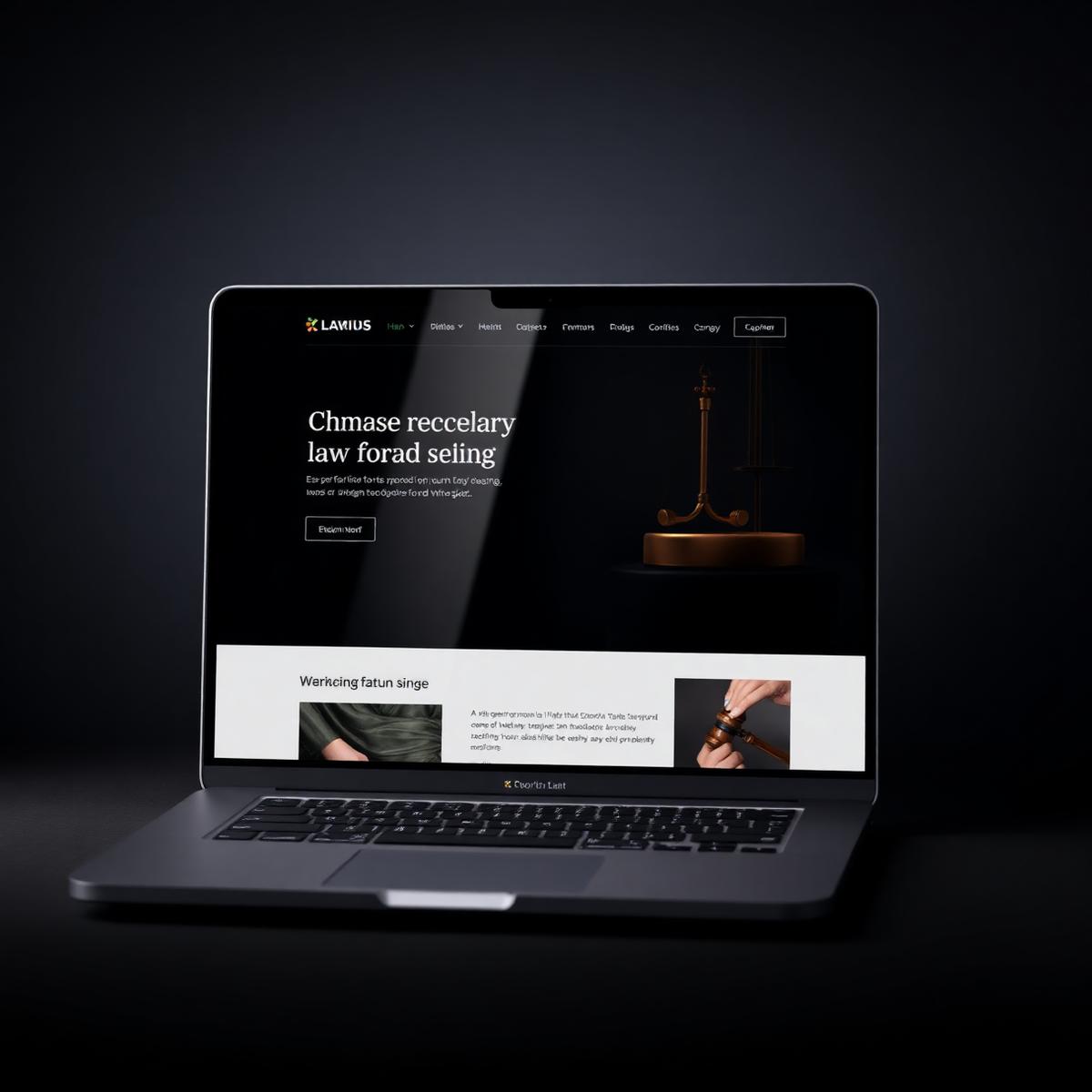Premium law firm website on MacBook